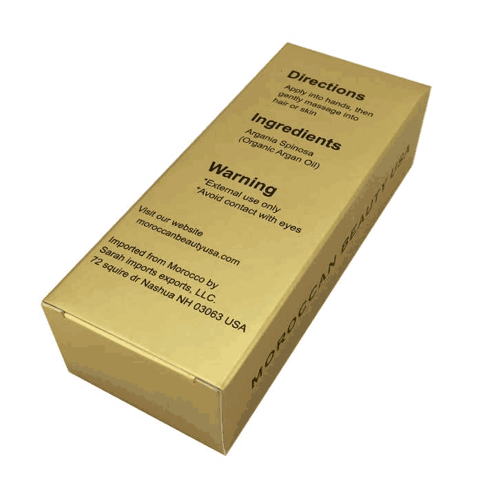 Moroccan Argan Oil Lotion Packaging Box Side